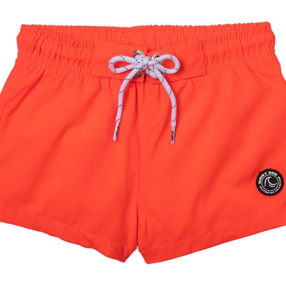 Bright Orange Kids Swim Trunks